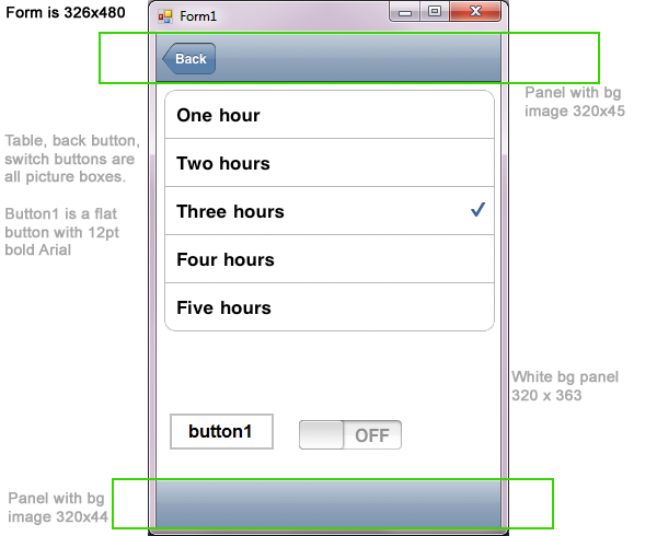 iPhone winforms